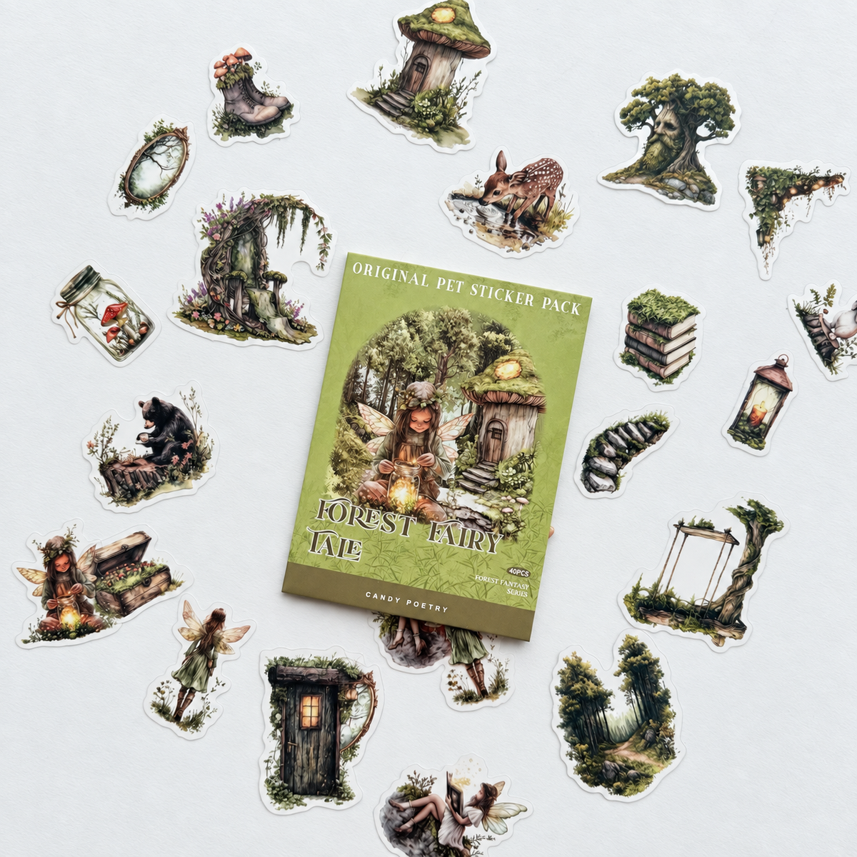 🌳 Forest Fairy Tale — 40-Piece  Sticker Pack
