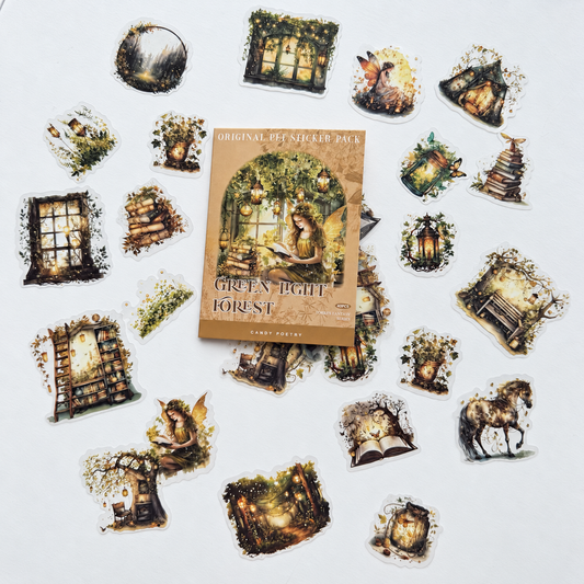 🌾 Green Light Forest — 40-Piece Sticker Pack