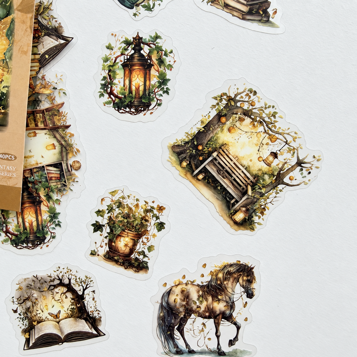 🌾 Green Light Forest — 40-Piece Sticker Pack